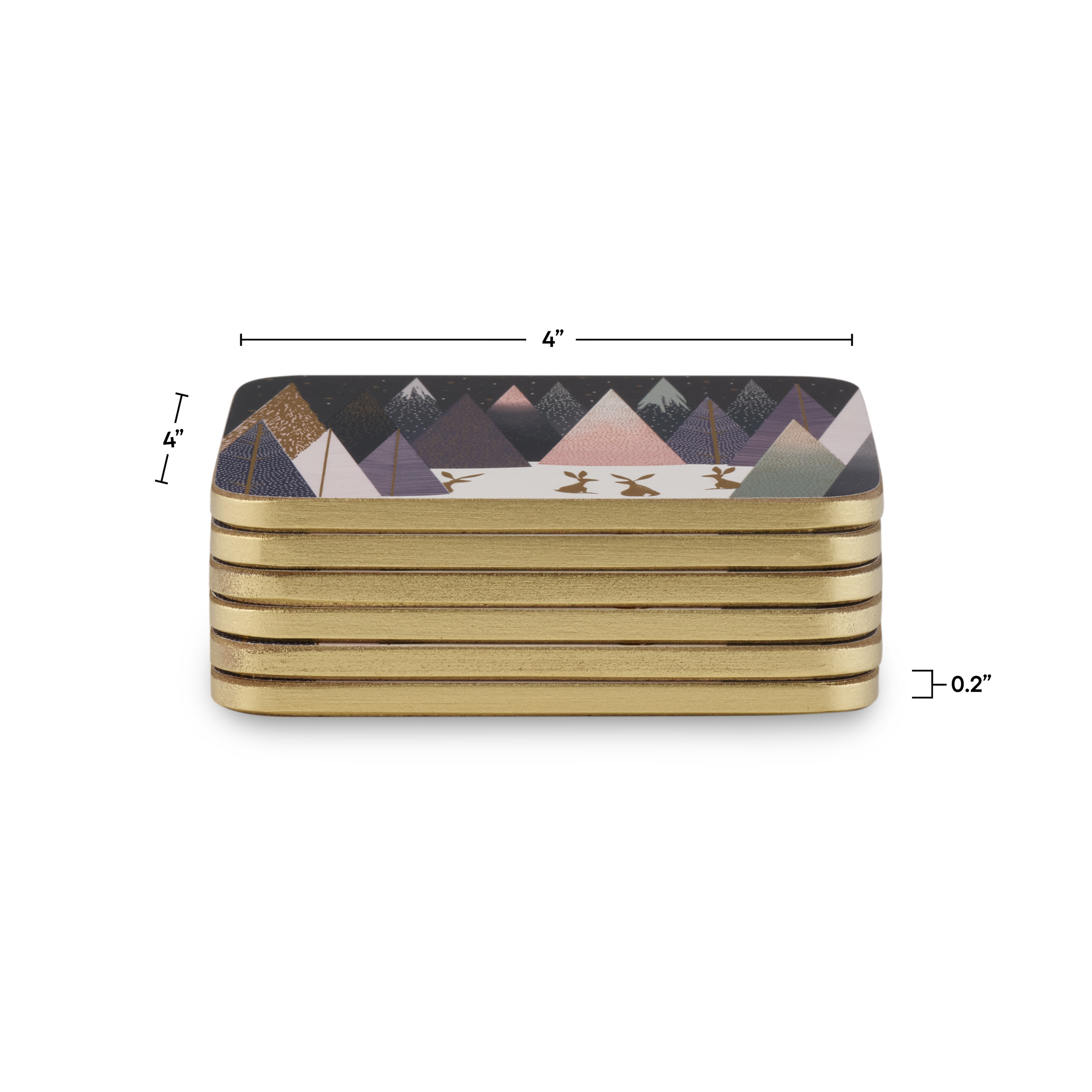 Sara Miller London Frosted Pines Coasters Set of 6 image number null